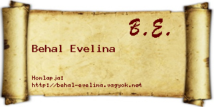 Behal Evelina névjegykártya